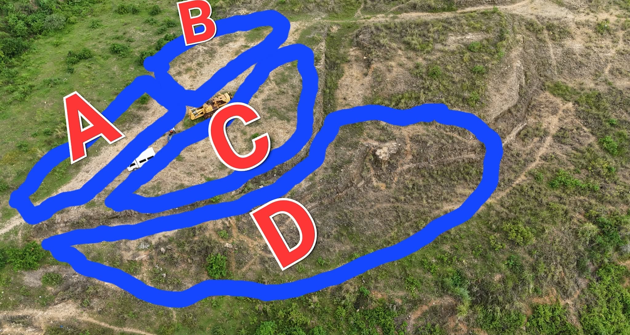 Map showing the different parts of the venue